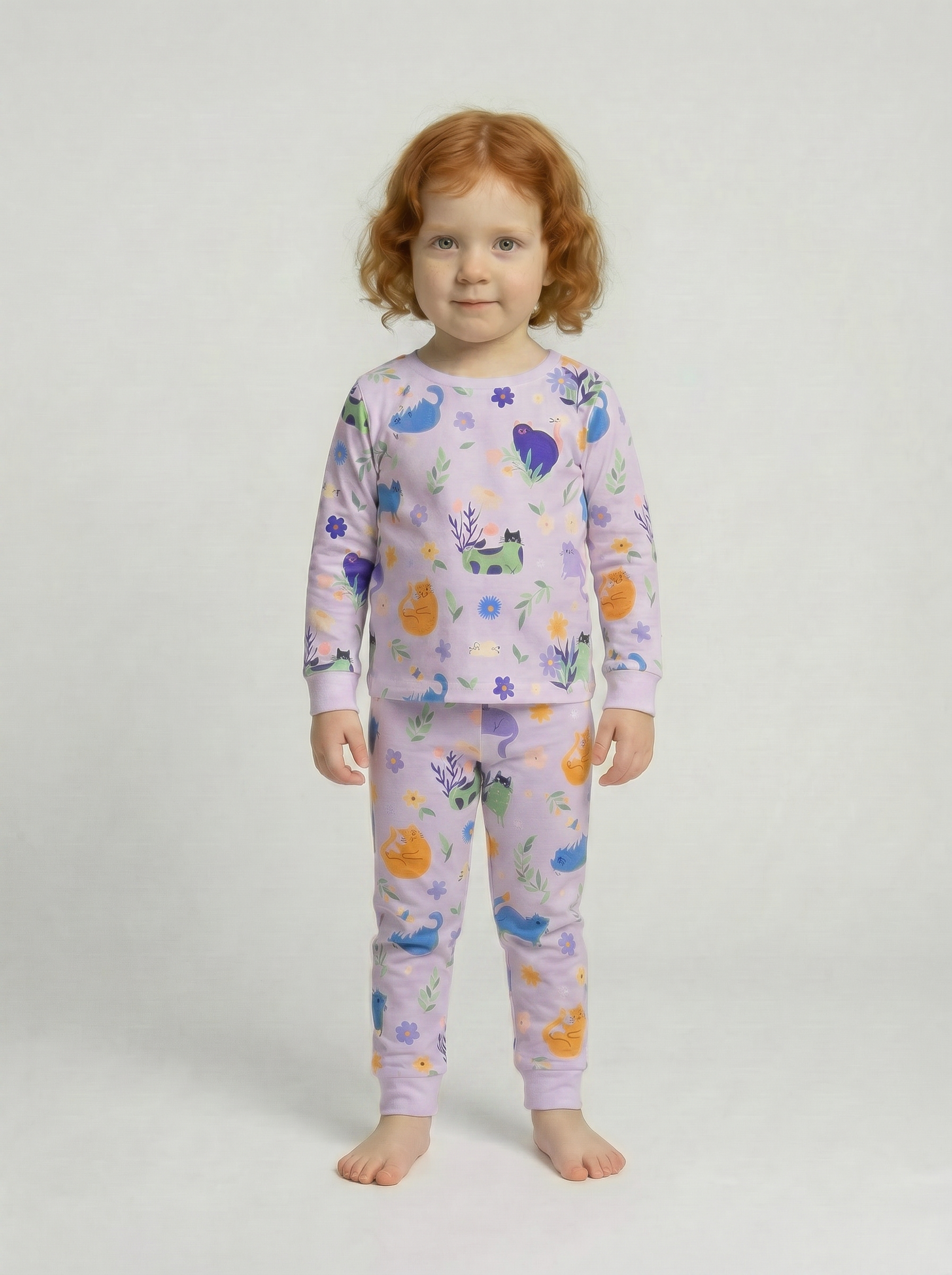 Lilac Blossom Whiskers Long Sleeve Set